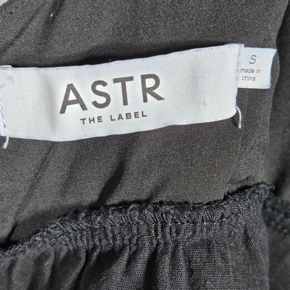 ASTR The Label Black Midi Dress S Bow Back Cutout Sleeveless Pleated Slit - Picture 5 of 9